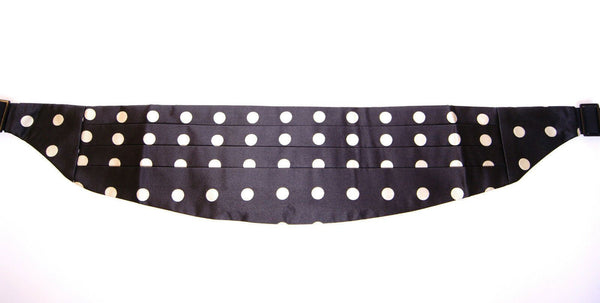 Elegant Silk Black Polka Dot Cummerbund Dolce & Gabbana