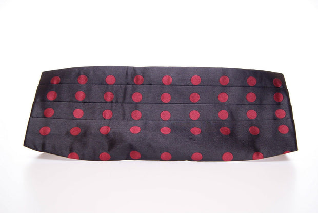 Exquisite Black Silk Cummerbund with Red Polka Dots Dolce & Gabbana