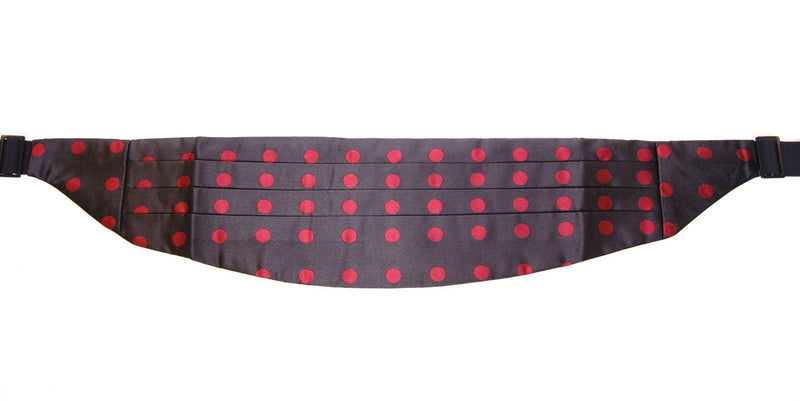 Exquisite Black Silk Cummerbund with Red Polka Dots Dolce & Gabbana