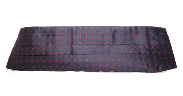Elegant Silk Black Cummerbund with Red Polka Dots Dolce & Gabbana