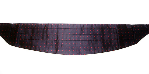 Elegant Silk Black Cummerbund with Red Polka Dots Dolce & Gabbana
