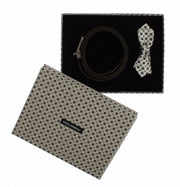 Elegant Baroque Silk Tie & Leather Belt Set Dolce & Gabbana