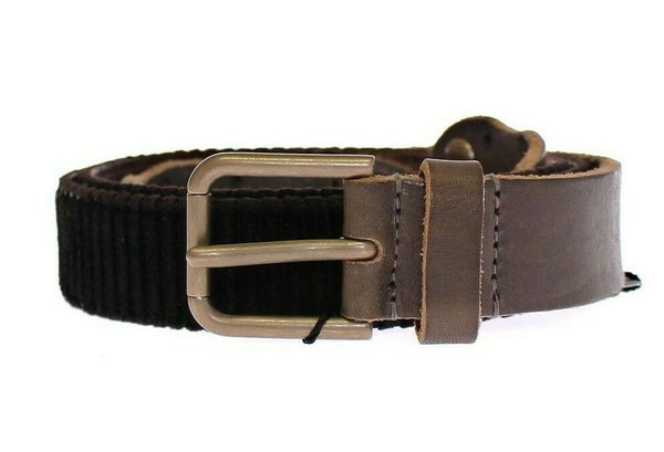 Elegant Leather-Cotton Fusion Men's Belt Dolce & Gabbana