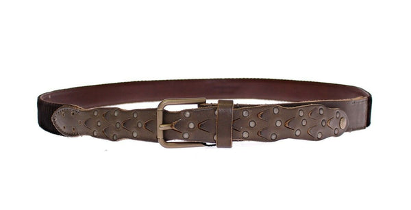 Elegant Leather-Cotton Fusion Men's Belt Dolce & Gabbana