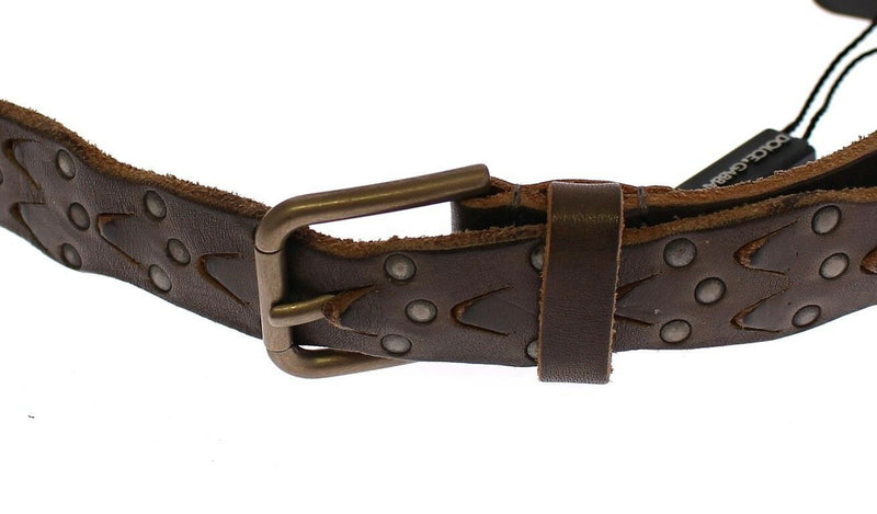 Elegant Leather-Cotton Fusion Men's Belt Dolce & Gabbana