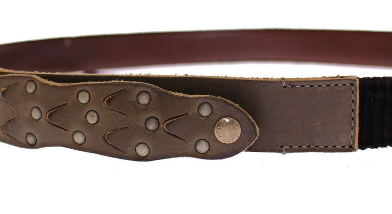 Elegant Leather-Cotton Fusion Men's Belt Dolce & Gabbana