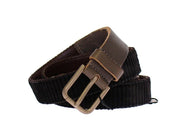 Elegant Leather-Cotton Fusion Men's Belt Dolce & Gabbana