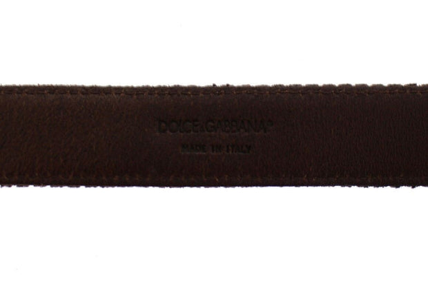 Elegant Leather-Cotton Fusion Men's Belt Dolce & Gabbana