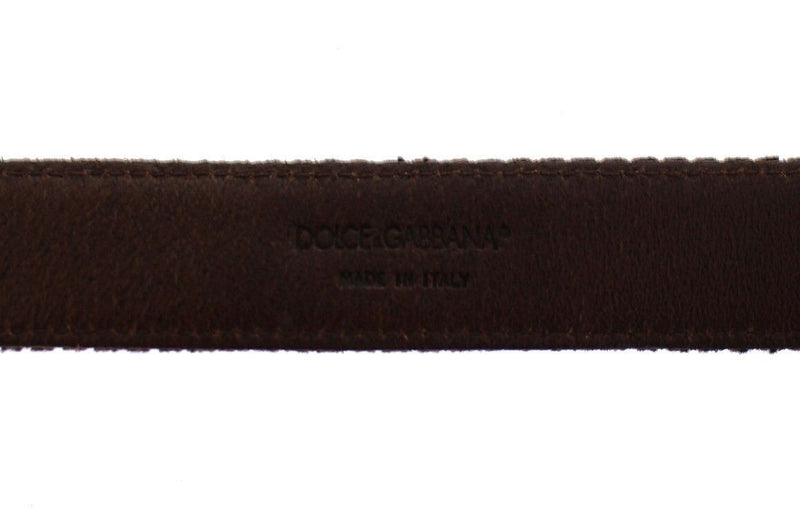 Elegant Leather-Cotton Fusion Men's Belt Dolce & Gabbana