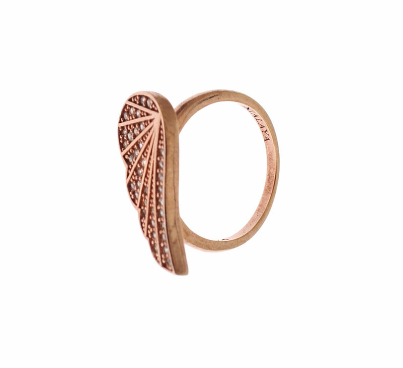 Elegant Pink Gold CZ Crystal Ring Nialaya