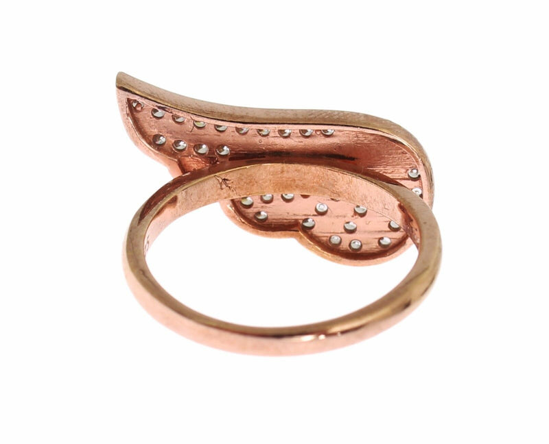 Elegant Pink Gold CZ Crystal Ring Nialaya