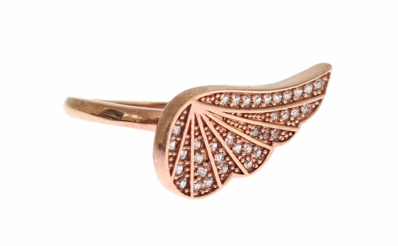 Elegant Pink Gold CZ Crystal Ring Nialaya