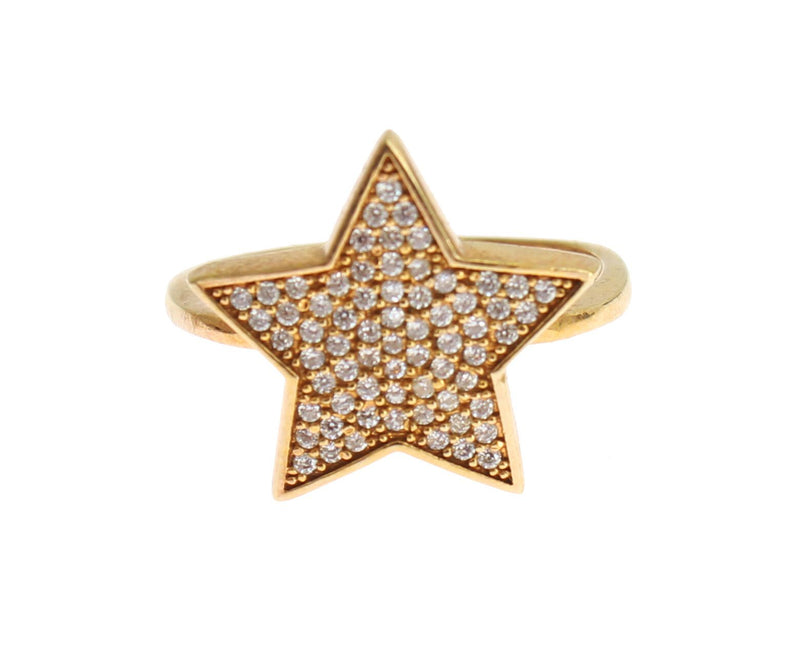 Elegant Gold-Plated Sterling Silver Ring with CZ Crystals Nialaya