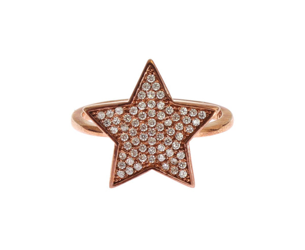 Dazzling Pink Gold Plated Sterling Silver CZ Ring Nialaya