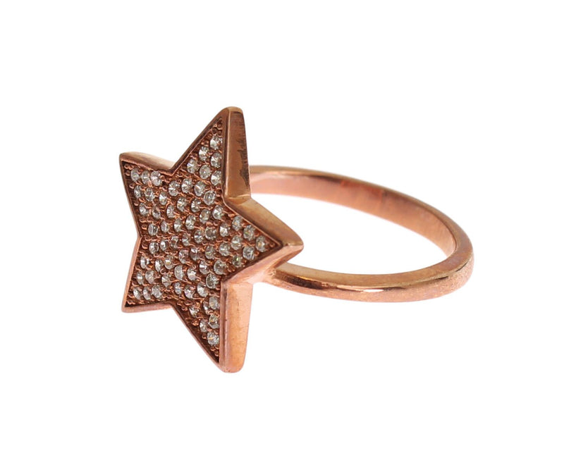 Dazzling Pink Gold Plated Sterling Silver CZ Ring Nialaya