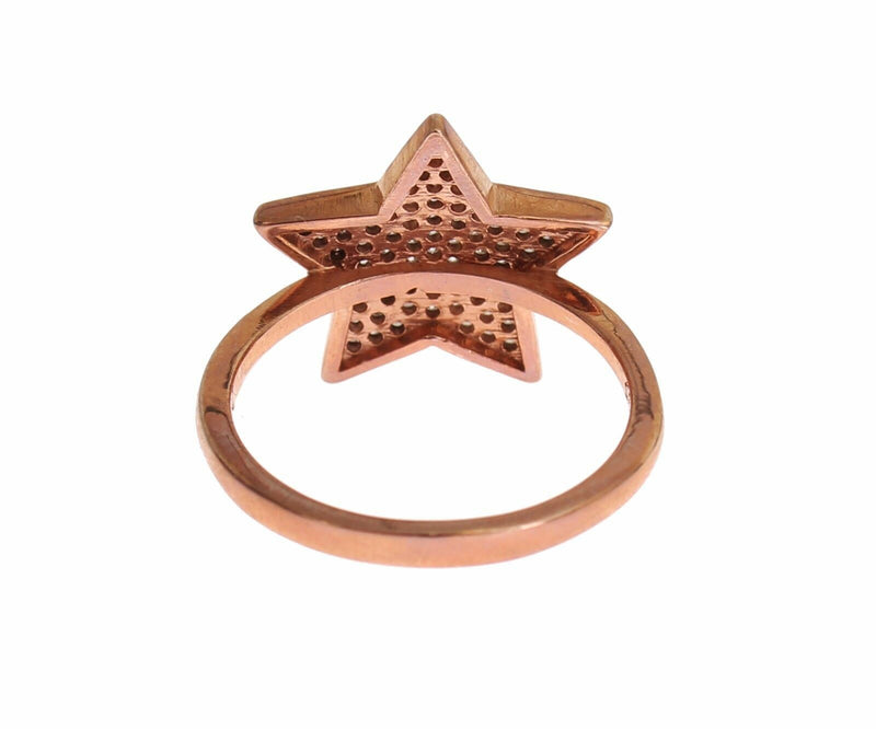 Dazzling Pink Gold Plated Sterling Silver CZ Ring Nialaya