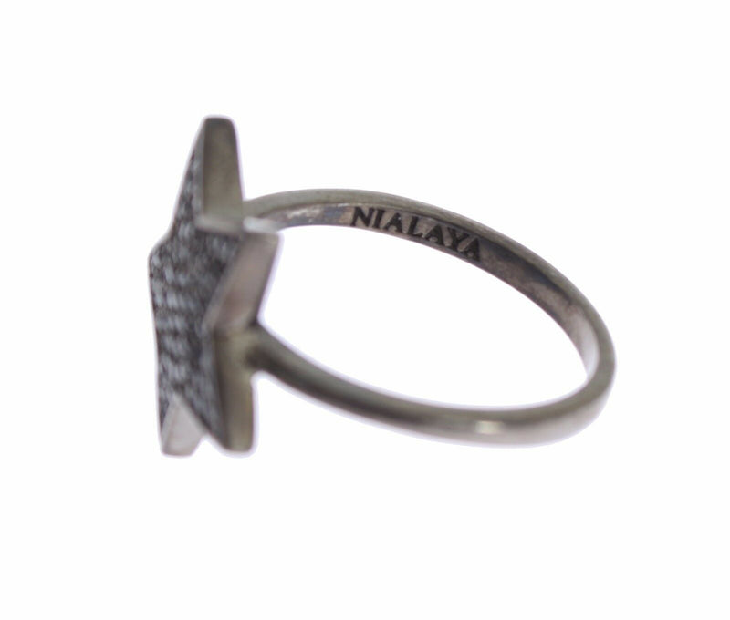 Exquisite Sterling Silver CZ Crystal Ring Nialaya