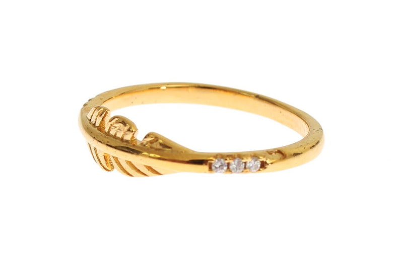 Elegant Gold Plated Sterling Silver CZ Ring Nialaya