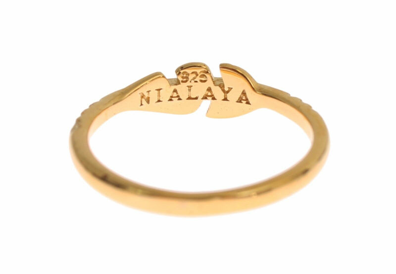 Elegant Gold Plated Sterling Silver CZ Ring Nialaya