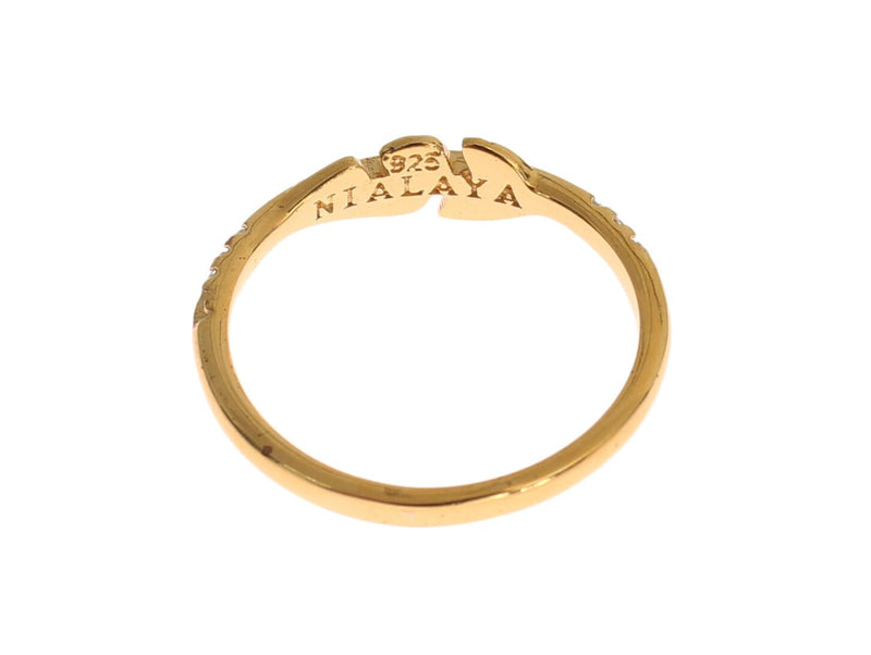 Elegant Gold Plated Sterling Silver CZ Ring Nialaya