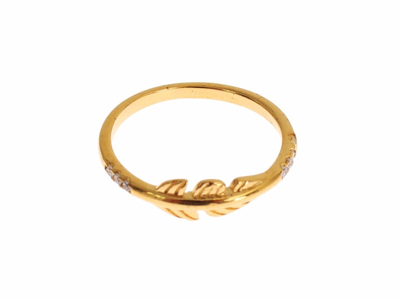 Elegant Gold Plated Sterling Silver CZ Ring Nialaya