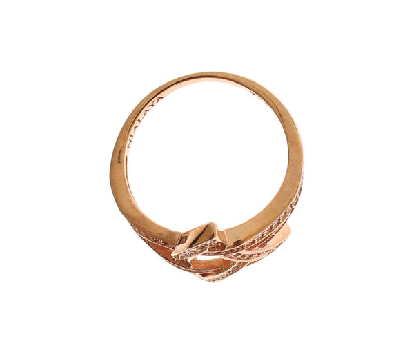 Pink Gold Plated Silver CZ Crystal Ring Nialaya