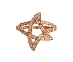 Pink Gold Plated Silver CZ Crystal Ring Nialaya