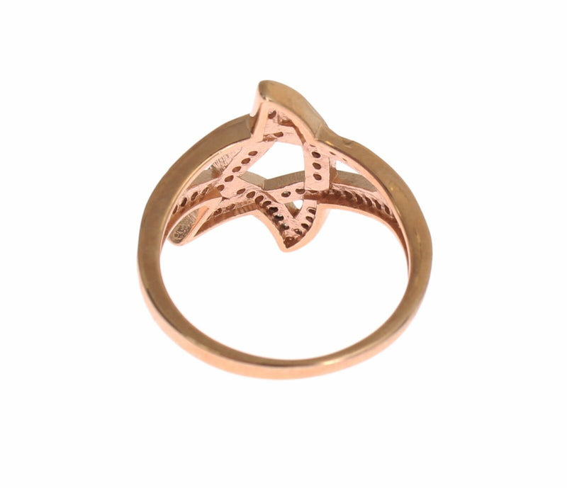 Pink Gold Plated Silver CZ Crystal Ring Nialaya