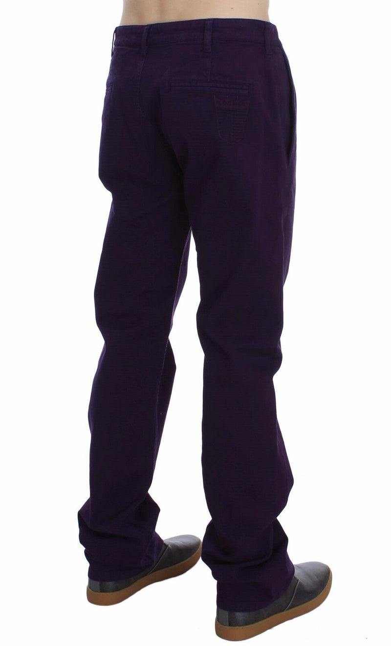 Purple Cotton Stretch Slim Chinos GF Ferre