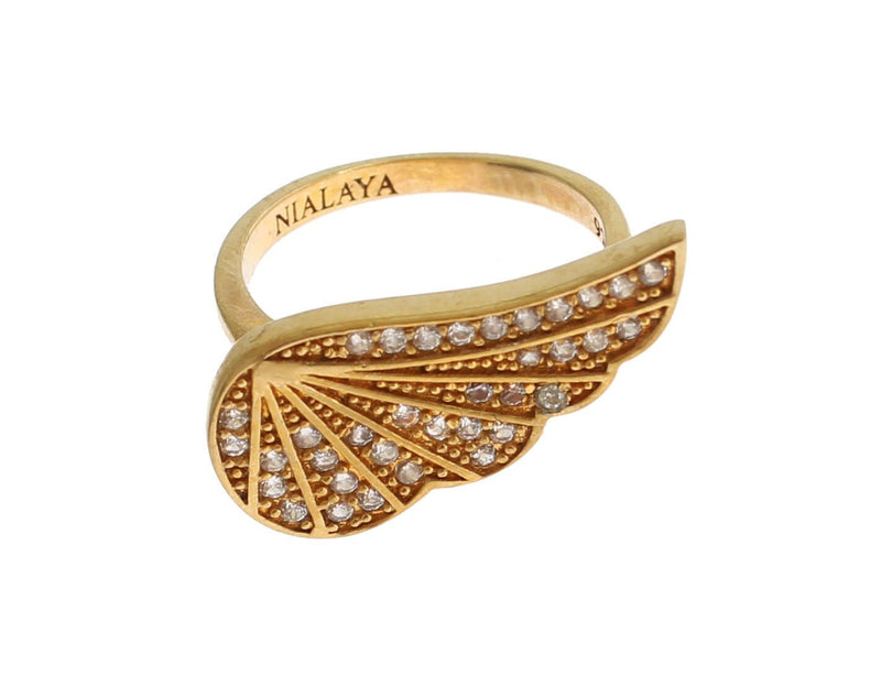 Glamorous Gold Plated Crystal Ring Nialaya