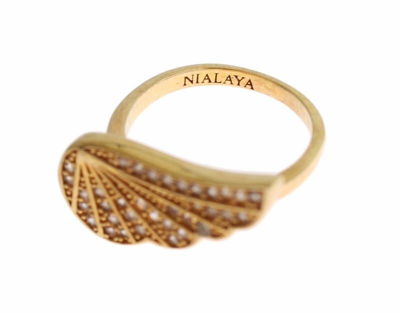 Glamorous Gold Plated Crystal Ring Nialaya