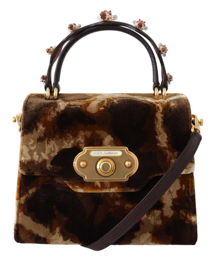 Elegant Giraffe Pattern Welcome Bag with Gold Accents Dolce & Gabbana