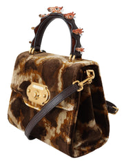 Elegant Giraffe Pattern Welcome Bag with Gold Accents Dolce & Gabbana