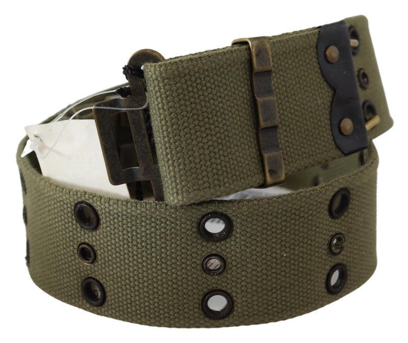 Chic Army Green Cotton Waist Belt Ermanno Scervino