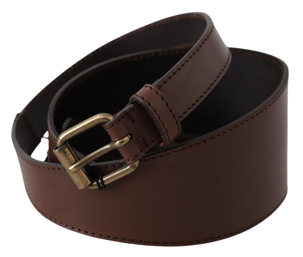 Chic Dark Brown Leather Fashion Belt PLEIN SUD