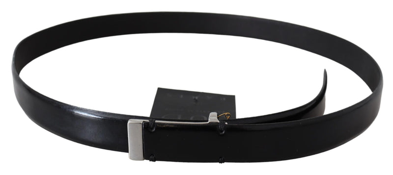 Elegant Black Leather Waist Belt PLEIN SUD