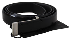 Elegant Black Leather Waist Belt PLEIN SUD