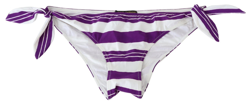 Chic Striped Bikini Bottom - Effortless Poolside Glamour Dolce & Gabbana