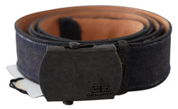 Chic Blue Leather Waist Belt Ermanno Scervino