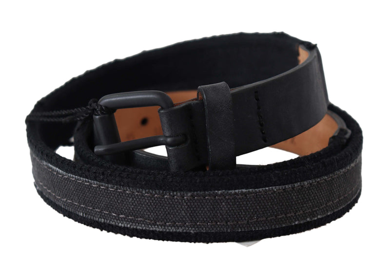 Chic Black Leather Waist Belt Ermanno Scervino