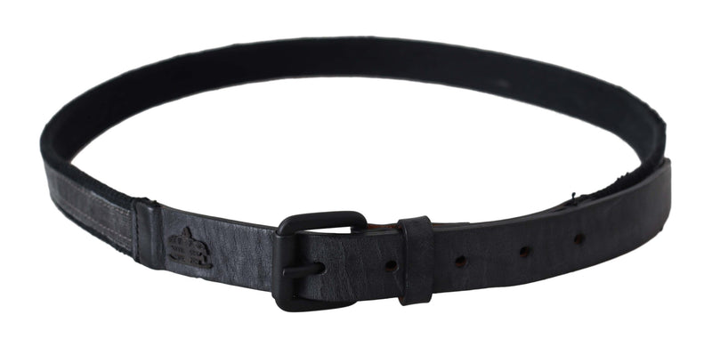 Chic Black Leather Waist Belt Ermanno Scervino