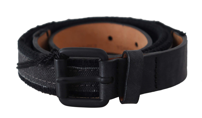 Chic Black Leather Waist Belt Ermanno Scervino