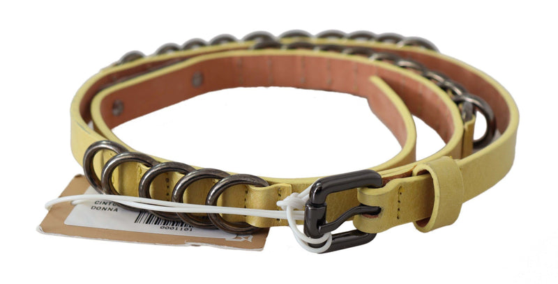 Chic Yellow Leather Skinny Belt John Galliano