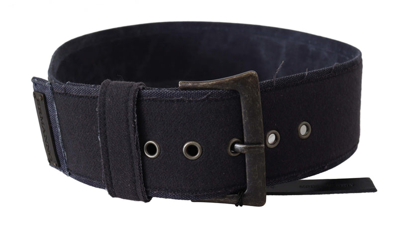 Elegant Black Leather Classic Belt Ermanno Scervino