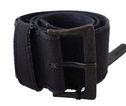 Elegant Black Leather Classic Belt Ermanno Scervino