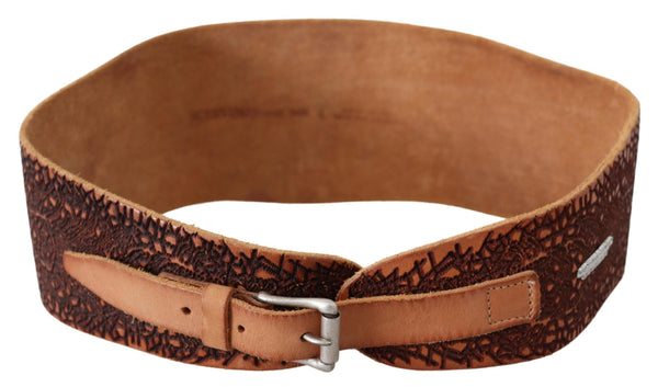 Elegant Brown Leather Fashion Belt Scervino Street