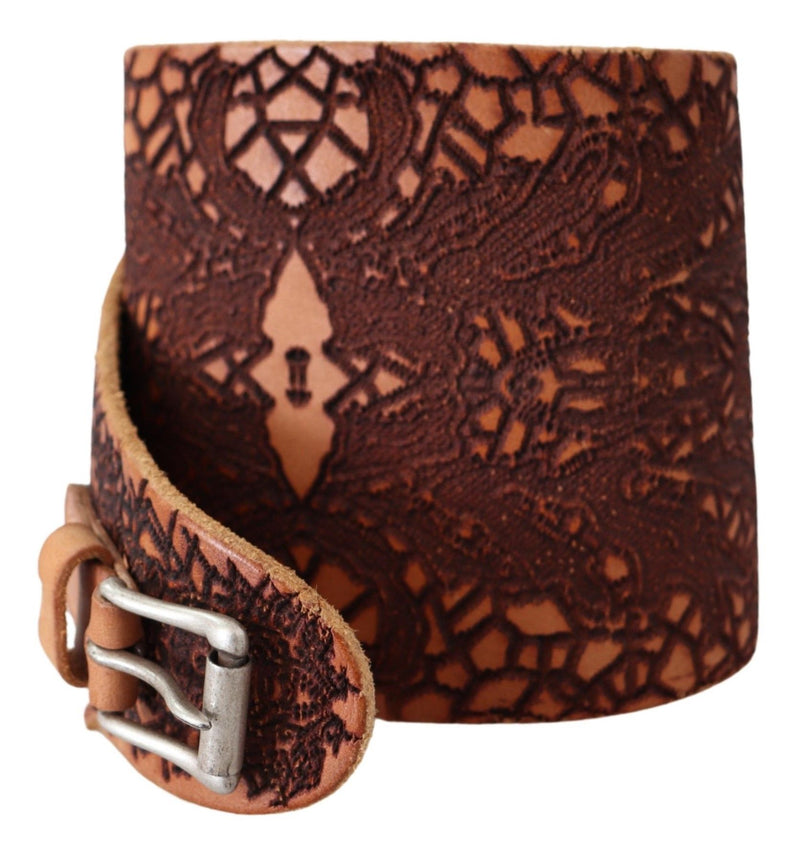 Elegant Brown Leather Fashion Belt Scervino Street