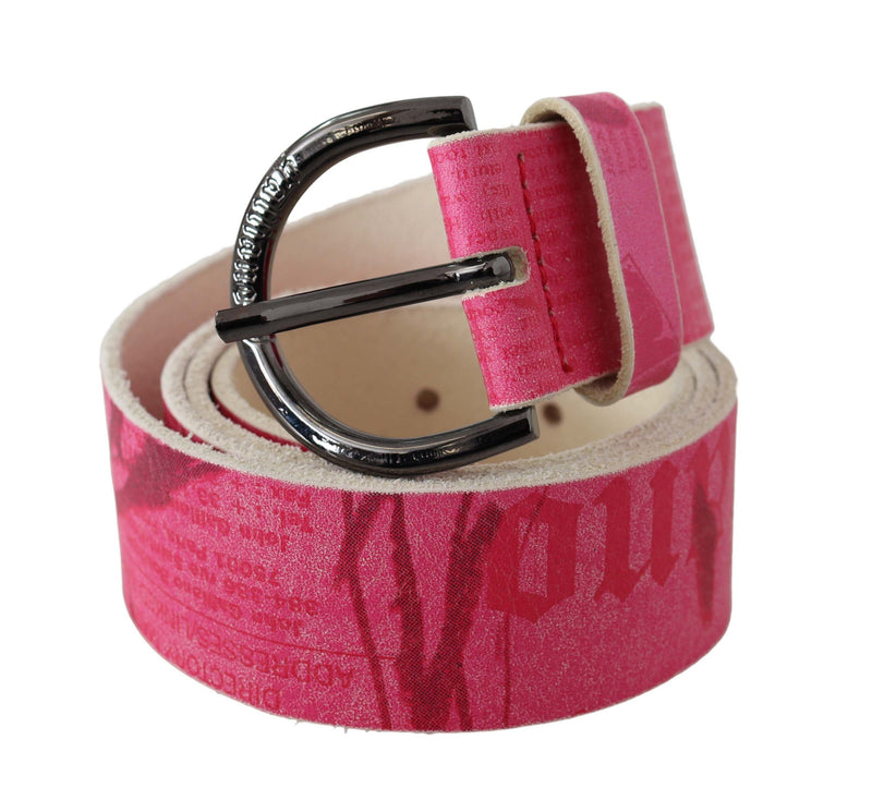 Elegant Pink Leather Fashion Belt John Galliano