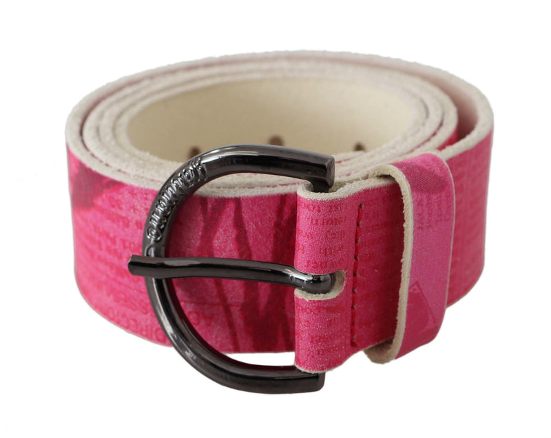 Elegant Pink Leather Fashion Belt John Galliano