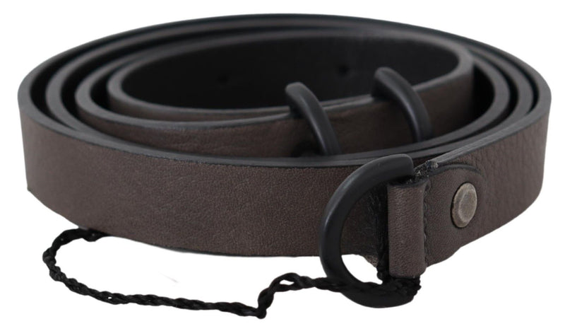 Elegant Dark Brown Leather Belt Costume National